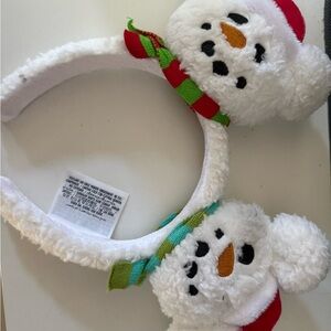 Disney Snowman Earmuffs with Red and Green Accents